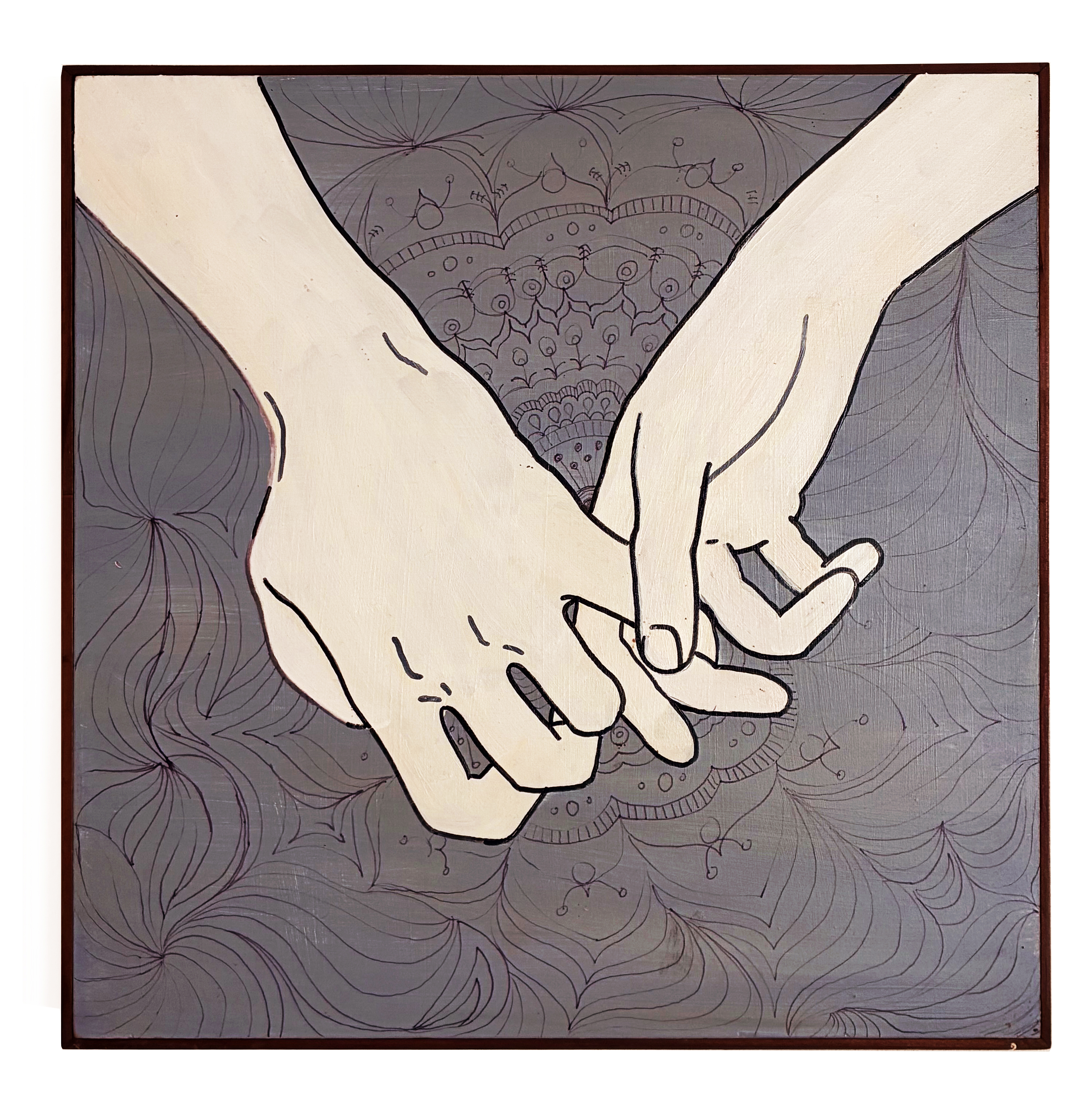 Holding Hands, a painting of two hands intertwined